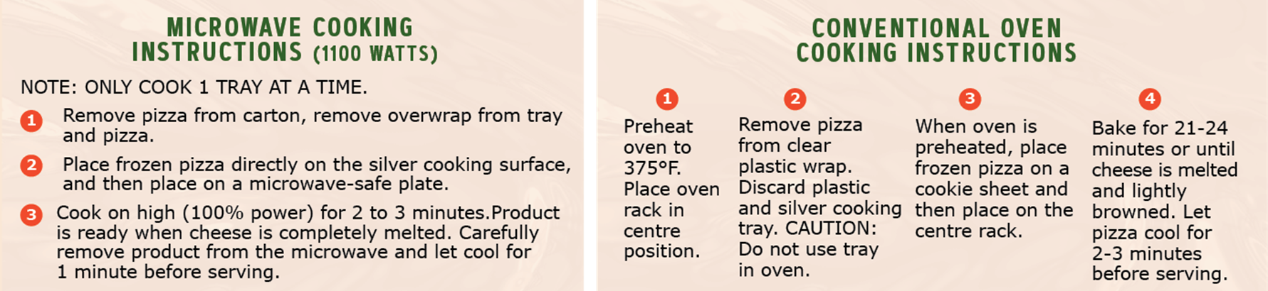 7.3 Preparation Type Code / Preparation Instructions Example (Frozen Pizza) - Image 0